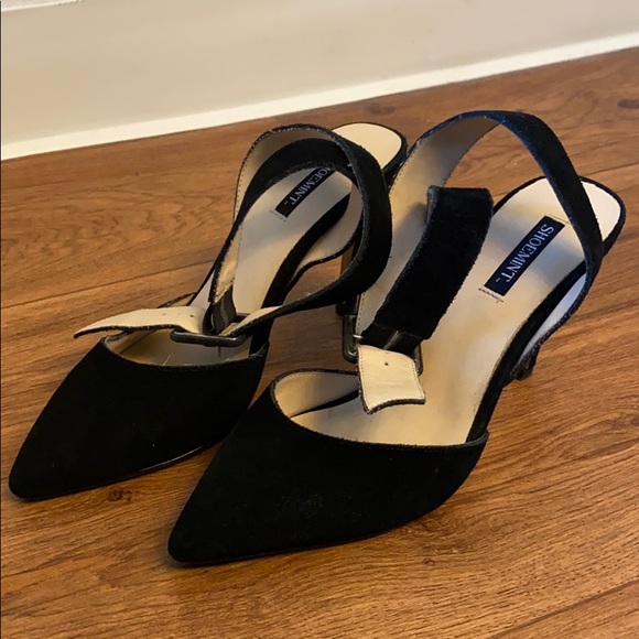 Black Suede Pointed Toe Heels - Picture 2 of 4